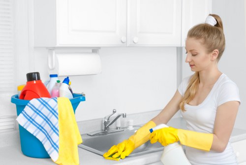Protective PPE used by Seven Kings carpet cleaners during a safe cleaning service